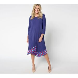 Maya J Women's Plus Sz Dress 2X Sleeve Stepped Hem Blue A659296